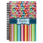 Retro Scales & Stripes Spiral Notebook (Personalized)
