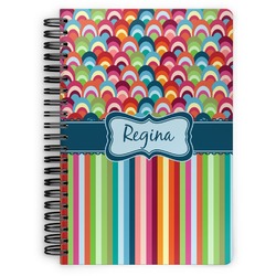 Retro Scales & Stripes Spiral Notebook (Personalized)