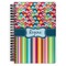 Retro Scales & Stripes Spiral Journal Large - Front View