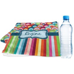 Retro Scales & Stripes Sports & Fitness Towel (Personalized)