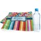Retro Scales & Stripes Sports Towel Folded with Water Bottle