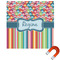 Retro Scales & Stripes Square Car Magnet - 6" (Personalized)