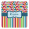 Retro Scales & Stripes Square Decal - Small (Personalized)