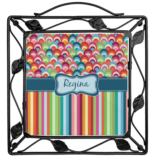 Custom Retro Scales & Stripes Square Trivet (Personalized)