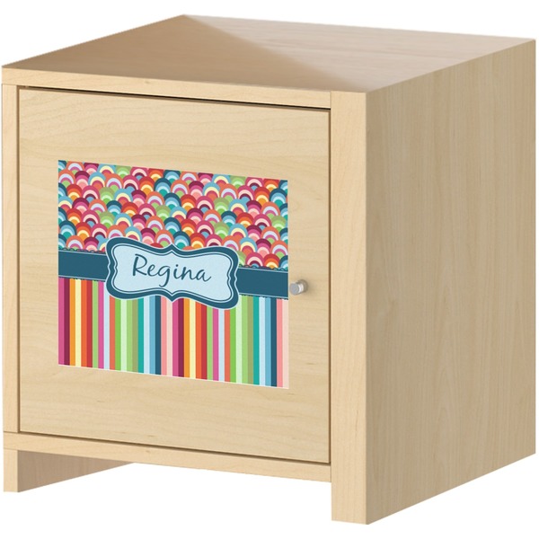 Retro Scales & Stripes Square Wall Decal on Wooden Cabinet