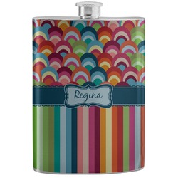 Retro Scales & Stripes Stainless Steel Flask (Personalized)