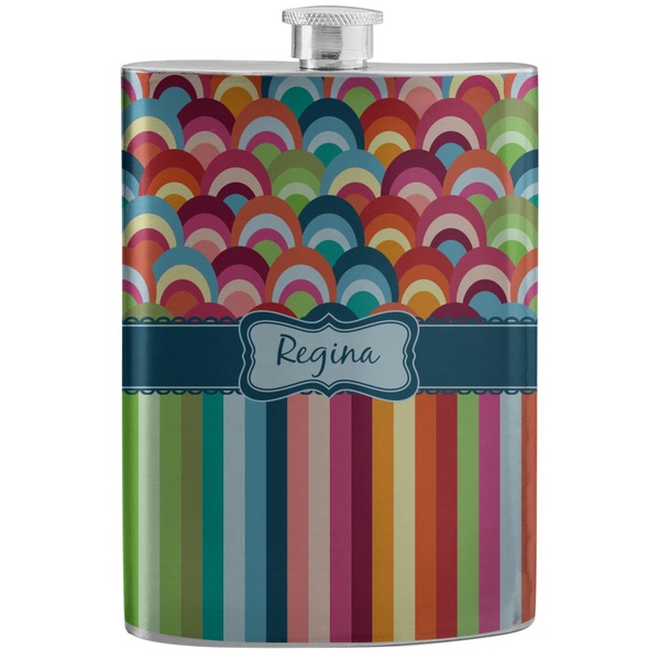 Custom Retro Scales & Stripes Stainless Steel Flask (Personalized)