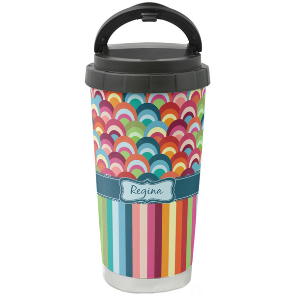 Custom Retro Scales & Stripes Stainless Steel Coffee Tumbler (Personalized)
