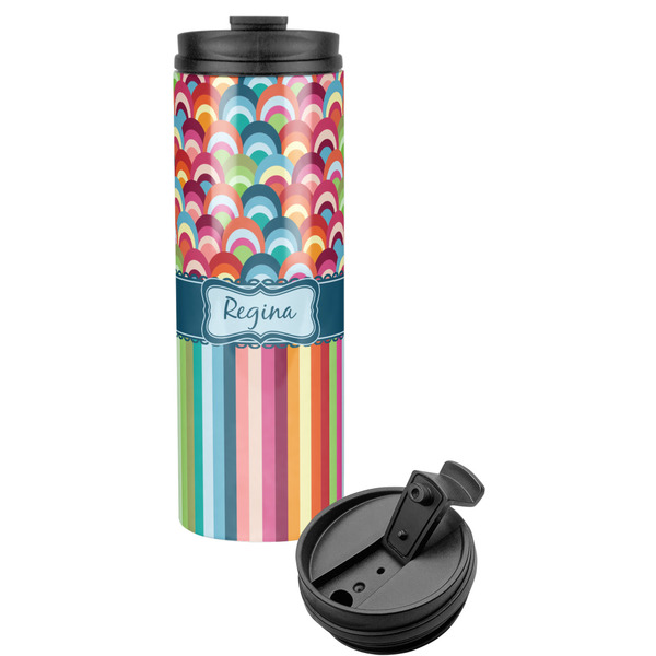 Custom Retro Scales & Stripes Stainless Steel Skinny Tumbler (Personalized)