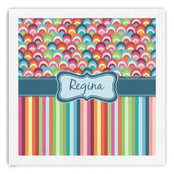 Retro Scales & Stripes Paper Dinner Napkins (Personalized)