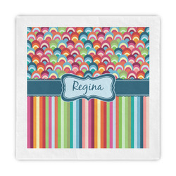 Retro Scales & Stripes Decorative Paper Napkins (Personalized)