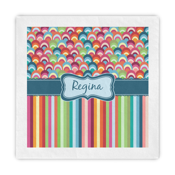 Custom Retro Scales & Stripes Decorative Paper Napkins (Personalized)