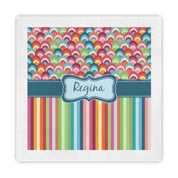 Custom Retro Scales & Stripes Standard Decorative Napkins (Personalized)