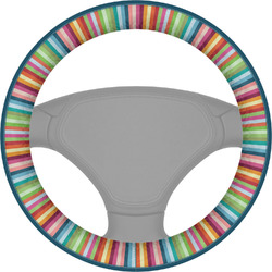Retro Scales & Stripes Steering Wheel Cover (Personalized)