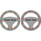 Retro Scales & Stripes Steering Wheel Cover- Front and Back