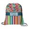 Retro Scales & Stripes Drawstring Backpack