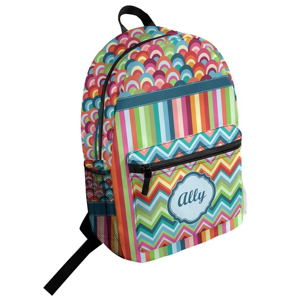 Custom Retro Scales & Stripes Student Backpack (Personalized)