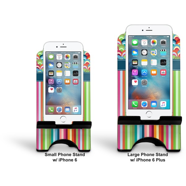 Retro Scales & Stripes Stylized Phone Stand - Comparison