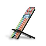 Retro Scales & Stripes Stylized Cell Phone Stand - Small w/ Name or Text