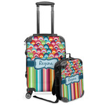 Retro Scales & Stripes Kids 2-Piece Luggage Set - Suitcase & Backpack (Personalized)
