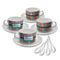 Retro Scales & Stripes Tea Cup - Set of 4