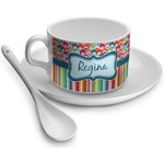 Retro Scales & Stripes Tea Cup - Single (Personalized)