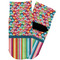 Retro Scales & Stripes Toddler Ankle Socks - Single Pair - Front and Back