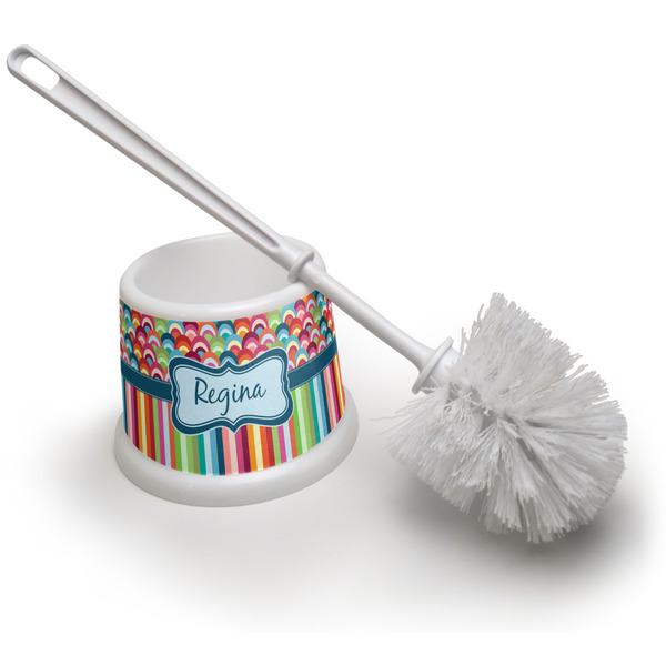 Custom Retro Scales & Stripes Toilet Brush (Personalized)