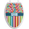 Retro Scales & Stripes Toilet Seat Decal - Elongated (Personalized)