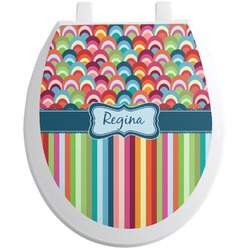 Retro Scales & Stripes Toilet Seat Decal (Personalized)