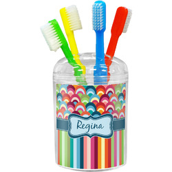 Retro Scales & Stripes Toothbrush Holder (Personalized)