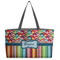 Retro Scales & Stripes Beach Totes Bag - w/ Black Handles (Personalized)