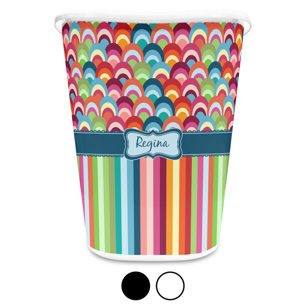 Retro Scales & Stripes Trash Can Aggregate