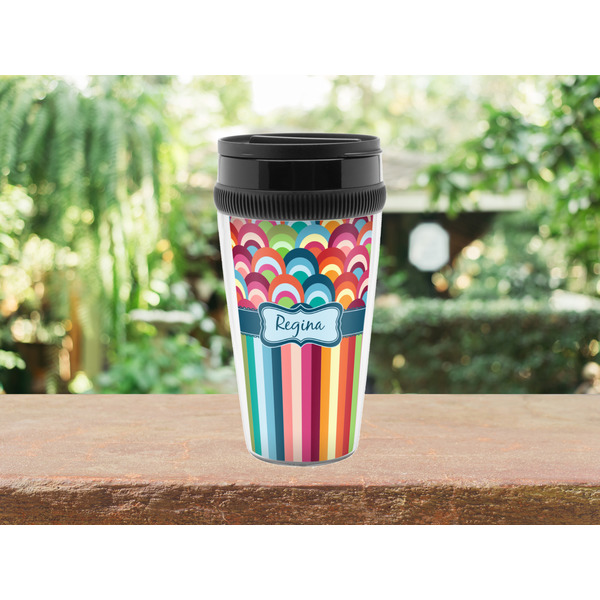 Retro Scales & Stripes Travel Mug Lifestyle (Personalized)