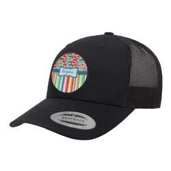 Retro Scales & Stripes Trucker Hat - Black (Personalized)