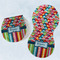 Retro Scales & Stripes Two Peanut Shaped Burps - Open and Folded