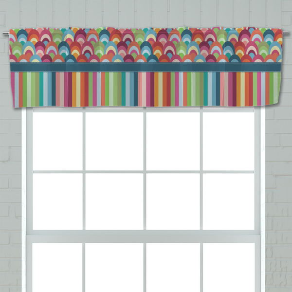 Retro Scales & Stripes Valance - Closeup on window