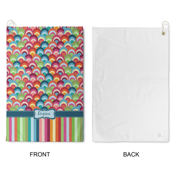 Retro Scales & Stripes Waffle Weave Golf Towel - Approval