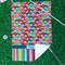 Retro Scales & Stripes Waffle Weave Golf Towel - In Context