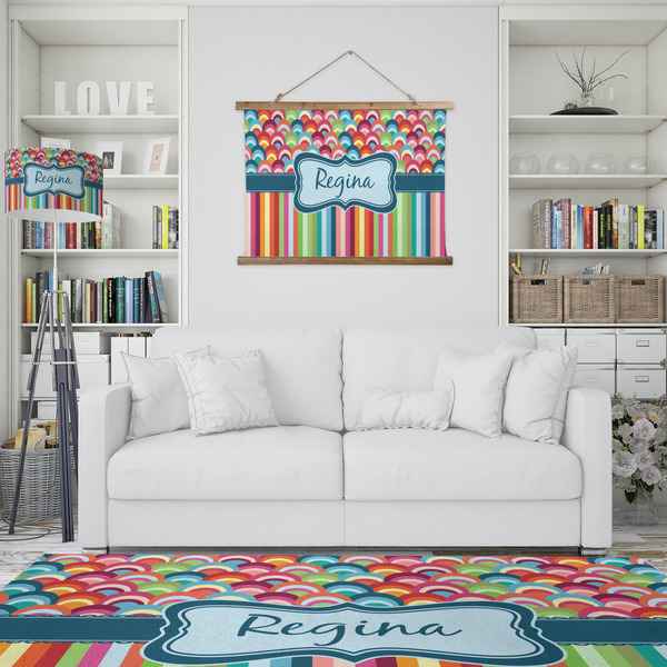 Retro Scales & Stripes Wall Hanging Tapestry - IN CONTEXT