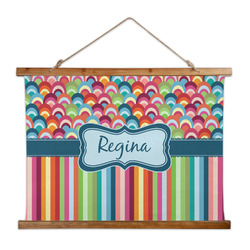 Retro Scales & Stripes Wall Hanging Tapestry - Wide (Personalized)