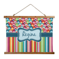 Retro Scales & Stripes Wall Hanging Tapestry - Wide (Personalized)