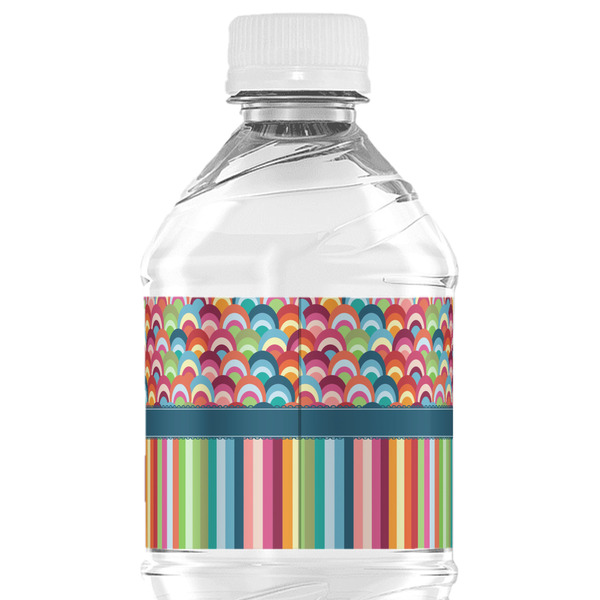 Retro Scales & Stripes Water Bottle Label - Back View