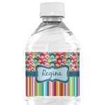 Retro Scales & Stripes Water Bottle Labels - Custom Sized (Personalized)