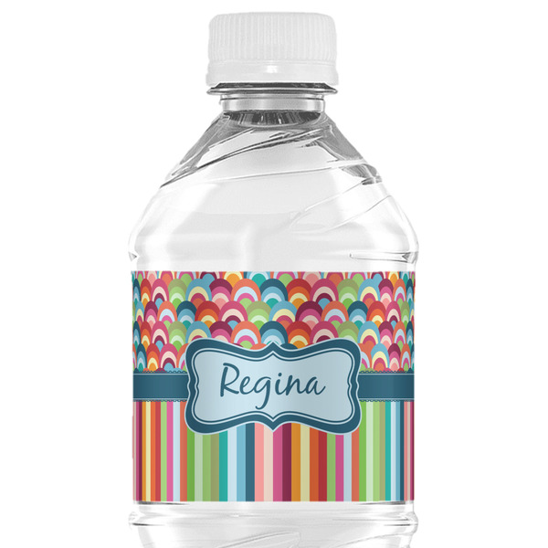 Custom Retro Scales & Stripes Water Bottle Labels - Custom Sized (Personalized)