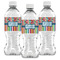 Retro Scales & Stripes Water Bottle Labels - Front View