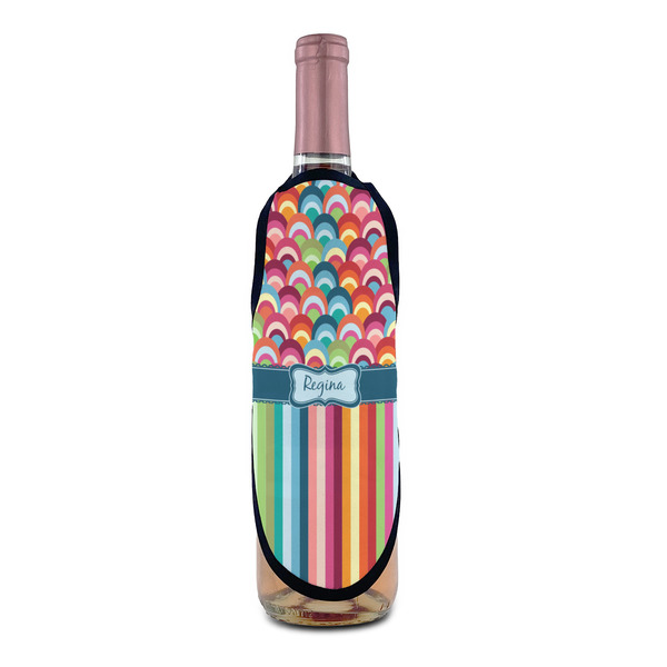 Retro Scales & Stripes Wine Bottle Apron - IN CONTEXT