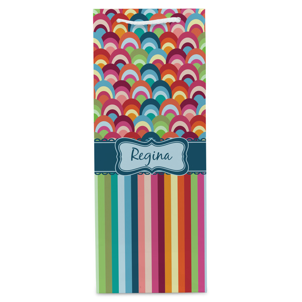 Retro Scales & Stripes Wine Gift Bag - Gloss - Front