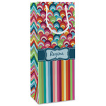 Retro Scales & Stripes Wine Gift Bags - Gloss (Personalized)