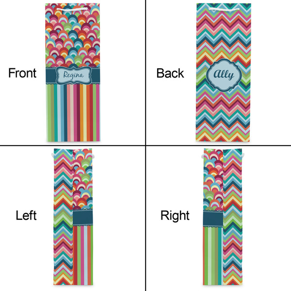 Retro Scales & Stripes Wine Gift Bag - Matte - Approval